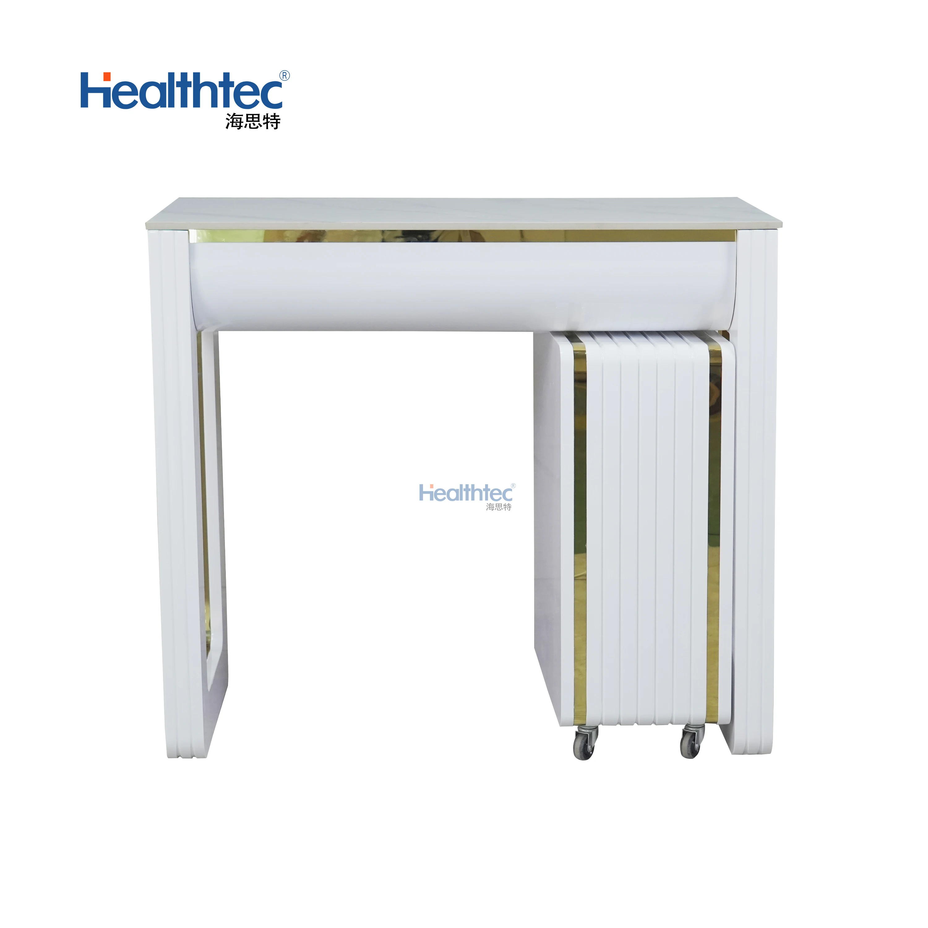 Nail Furniture Supplier Professional Custom Manicure Table Nail Technician Desk with Mobile Storage Cabinet