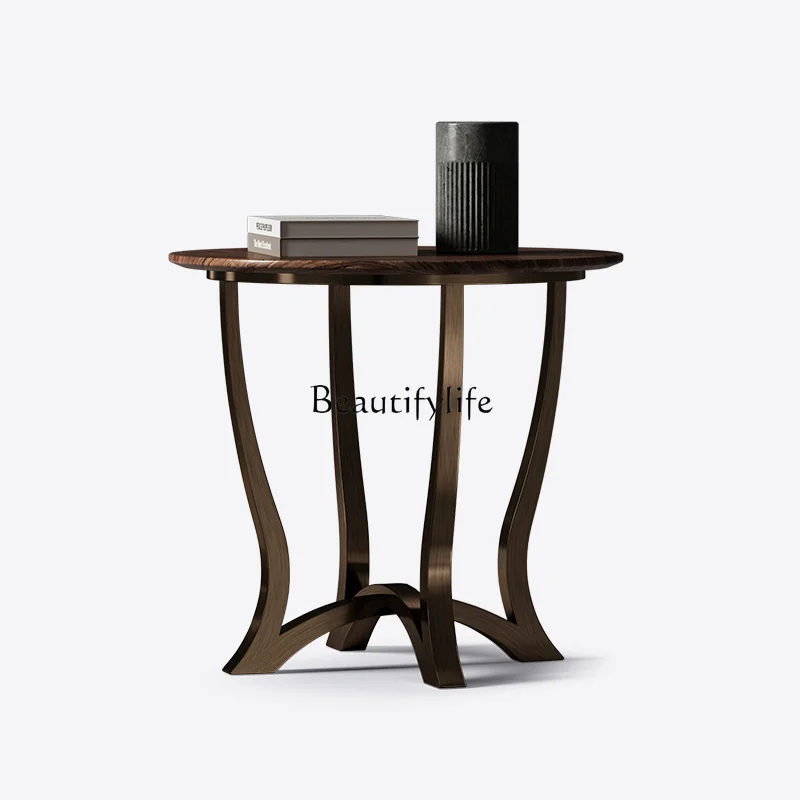 04Light luxury natural marble edge, living room sofa round corner