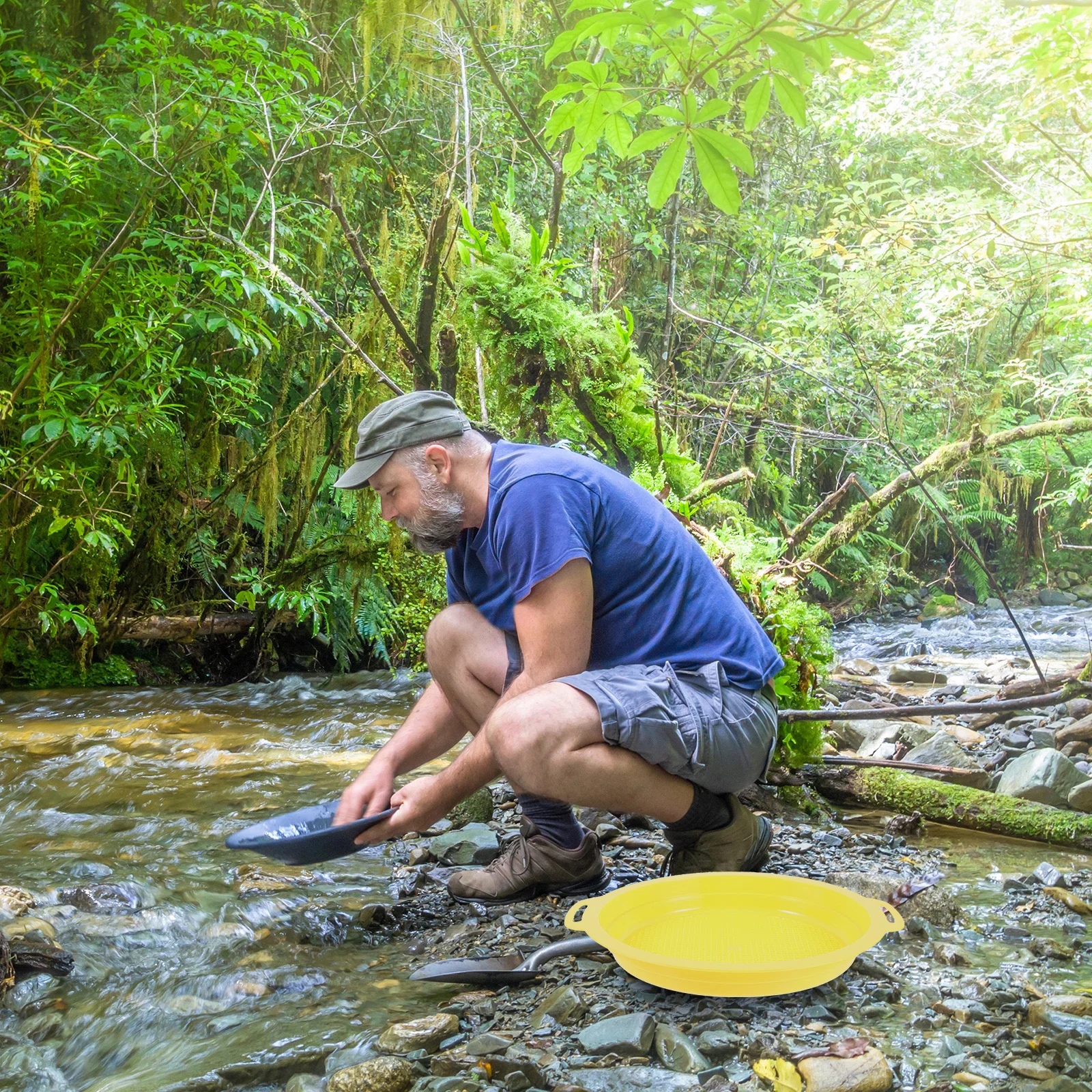 

1Set Mesh Pan Potable Filter Pan Sand Sifter for Gold Prospecting Durable Lightweight Mining Tool Non Slip Handle Smooth Inner