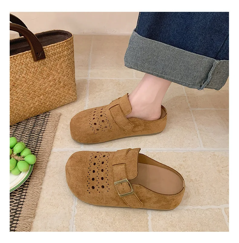 Modische neue Damen-Hausschuhe in Uni-Farben mit Löchern, Sommer-Neuheit, einfache, geschlossene Zehenpartie, dicke Sohle, bequeme Damen-Freizeitschuhe, Strand-Sandalen – Detail 13