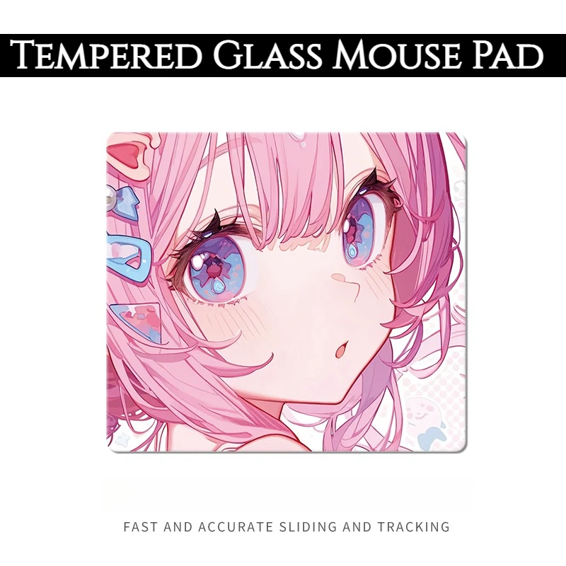 Anime ACG Games Tempered Glass Mouse Pad Support Customized Pattern Laser Engraving Upgrade FPS Gaming Mouse Pad Desk Mat Gifts