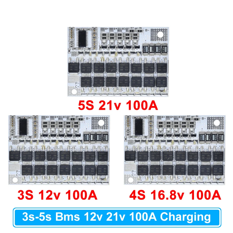 TZT 3s/4s/5s Bms 12v 16.8v 21v 3.7v 100a Li-ion Lmo Ternary Lithium Battery Protection Circuit Board Li-polymer Balance Charging