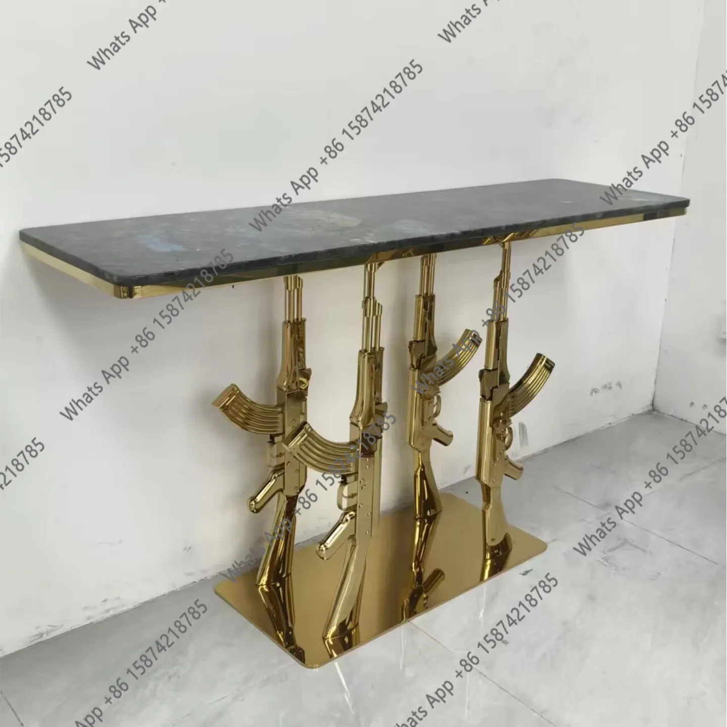 Italian light luxury marble entrance table designer style home against the wall creative end view table