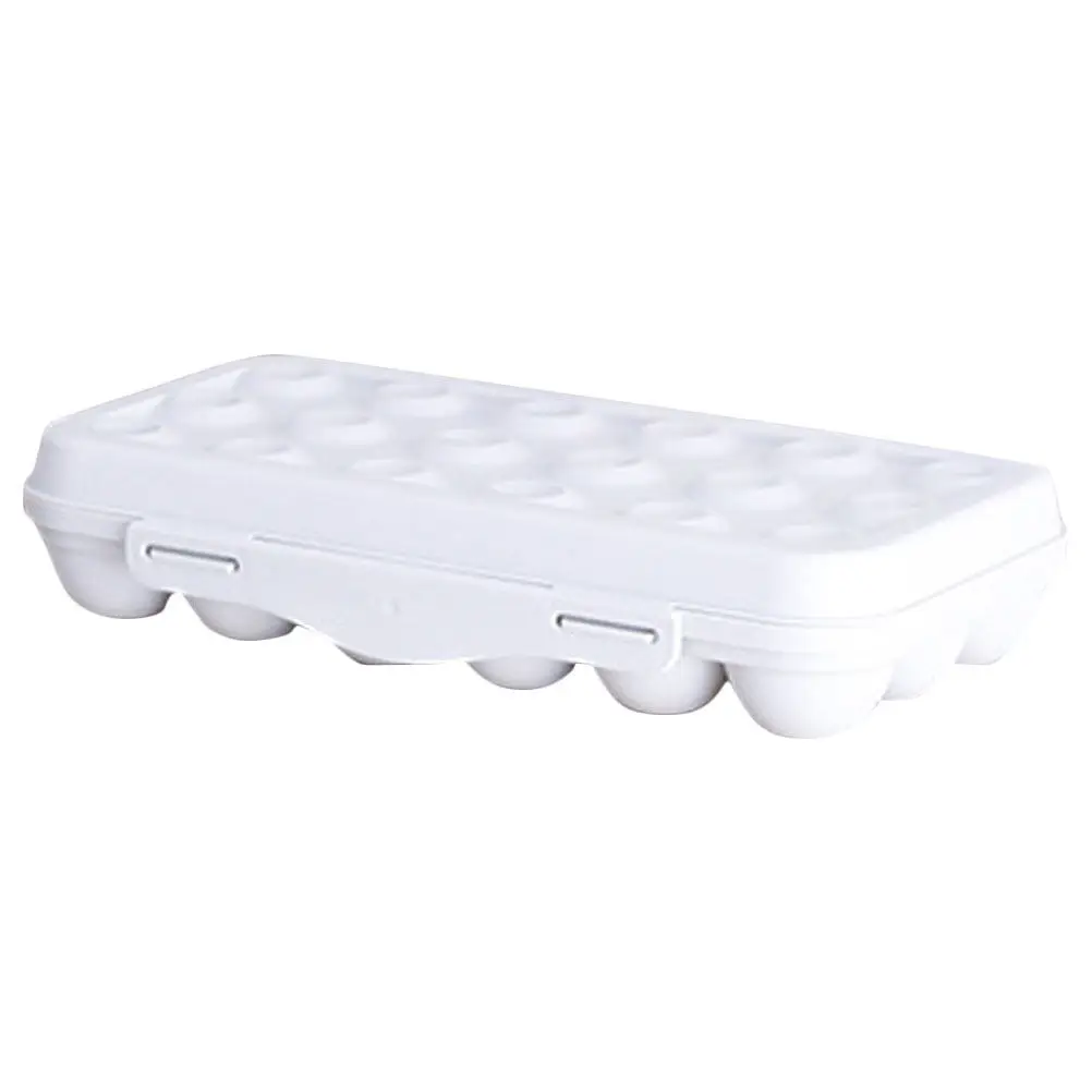12-Compartment Plastic Egg Storage Organizer for Refrigerator Grooved Anti-Roll Design Smooth Easy-Clean Surface Large Capacity