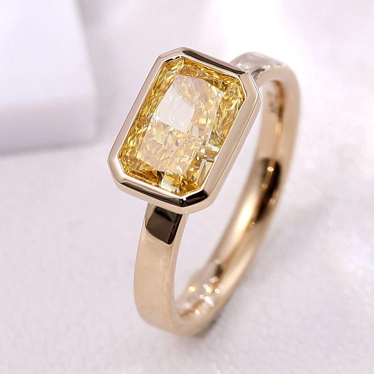 

Provence Yellow Classic Solitaire Rings 9K 10K Gold IGI Lab diamond cocktail wedding Ring Fine jewelry for Women Christmas Gifts