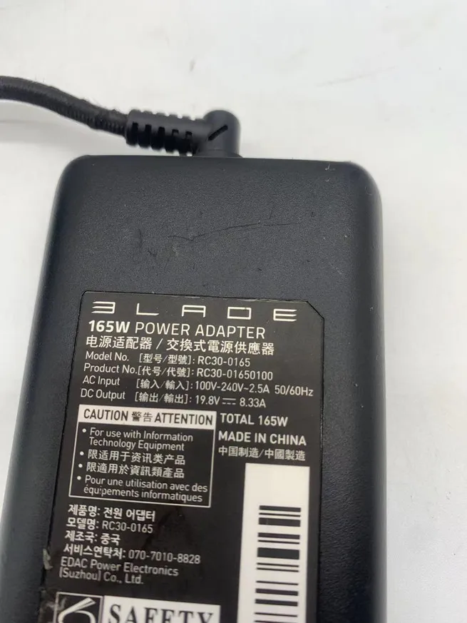 165W RC30-0165 Power Adapter Spirit Blade 14 Professional Edition Computer Charger