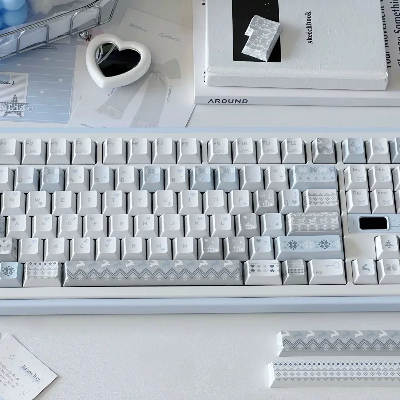 Fel Island Keycaps Set Custom Sublimation Cherry/MOA Profile Keyboard Caps Ins Minimalist Keycap for Keyboard Accessories Gifts