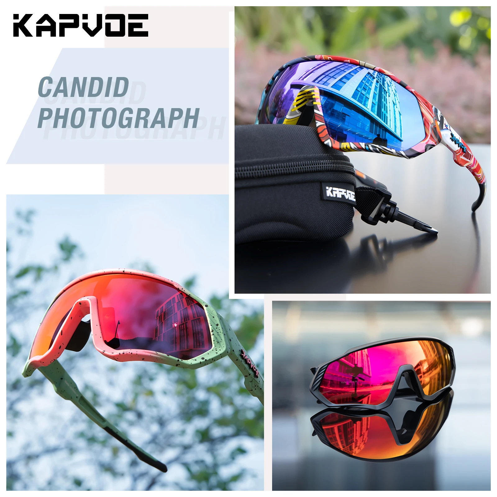 Kapvoe Men Brand Fishing Mountainee Cycling Sunglasses Women Road Bike Goggles Bicycle Glasses Cycling Eyewear Oculos Ciclismo