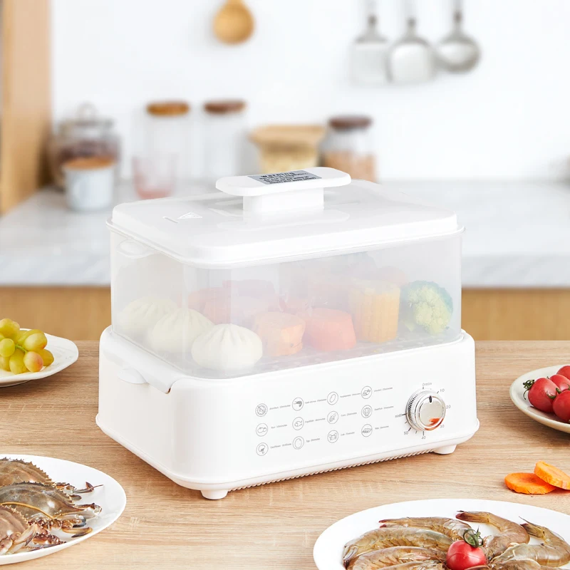 Melhor preço Panela elétrica a vapor para alimentos, potência automática, plástico, 2 camadas, fogão a vapor elétrico
