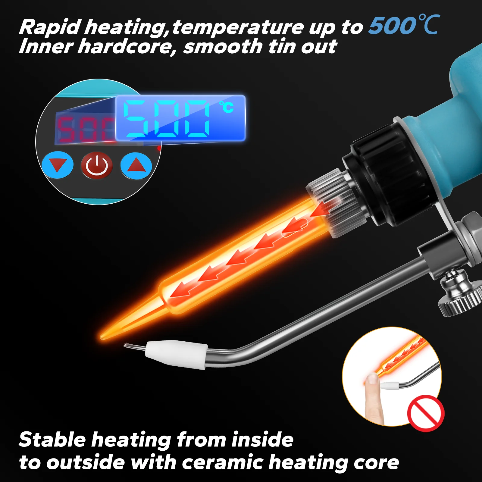75W Cordless Soldering Iron Kit 200℃-500℃ Digital Display Electric Soldering Gun DIY Repair Tool for Makita 18V Battery Pin