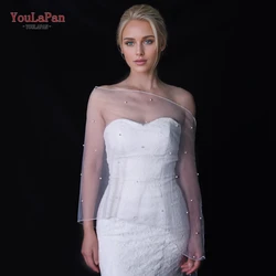 Youlapan VG91 shoulder wedding cover elegant party pearl coat woman evening bolero black wedding shoot bolero DIY jacket dress
