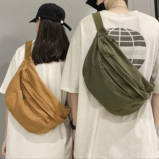 Retro Denim Canvas Bag New Running High-capacity Crossbody Bag Student Class Men's Crossbody Bag