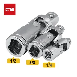 1/2 1/4 3/8 Inches Chrome Universal Joint Adapter Converter Drive Socket Wrench Adapter Wrench-sleeve Joint Converter Hand Tool