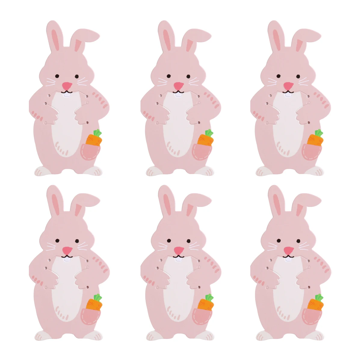 10/20/30pcs Easter Bunny Paper Lollipop Bag Cards Cartoon Rabbit Candy Packing Bags Happy Easter Birthday Party Decor Kids Gift