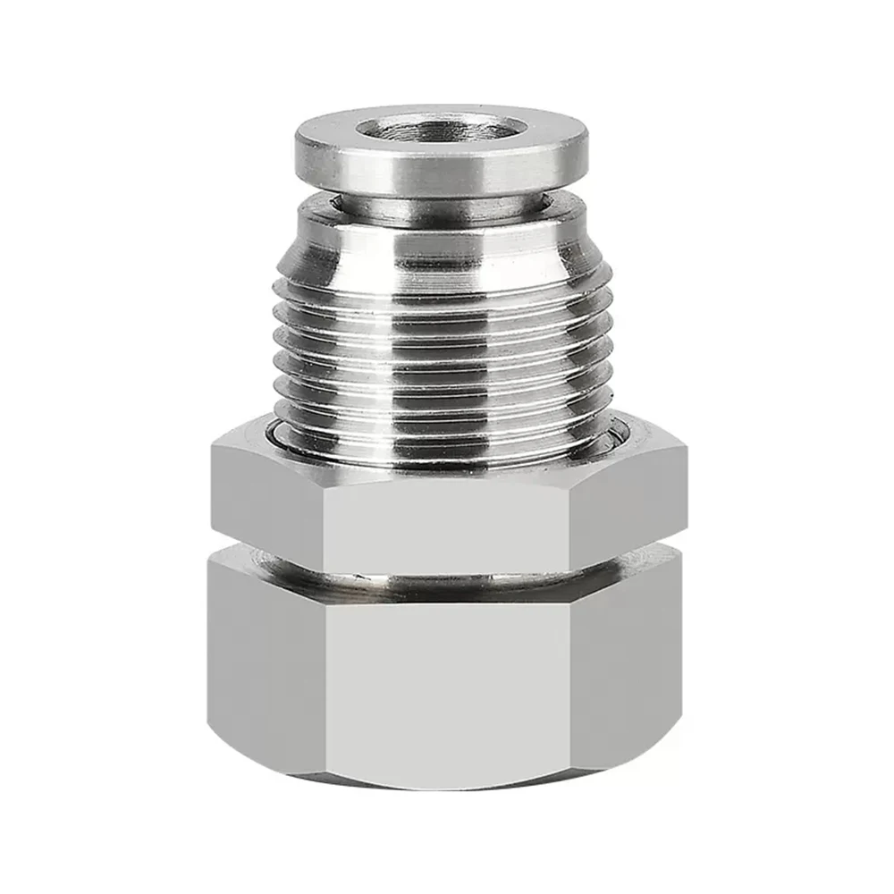 304 Stainless Steel Quick Connector PMF Through Plate Partition Straight Connector Internal Thread BSPT 1/8 1/4 3/8 Hose Trachea