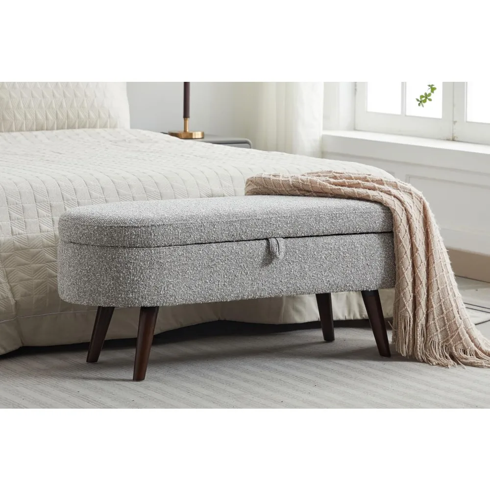 

Storage Ottoman Bench for Bedroom,43.8 Inch Boucle Upholstered Entryway Shoe Seat Bench with Storage, Modern Padded Blanket Ches