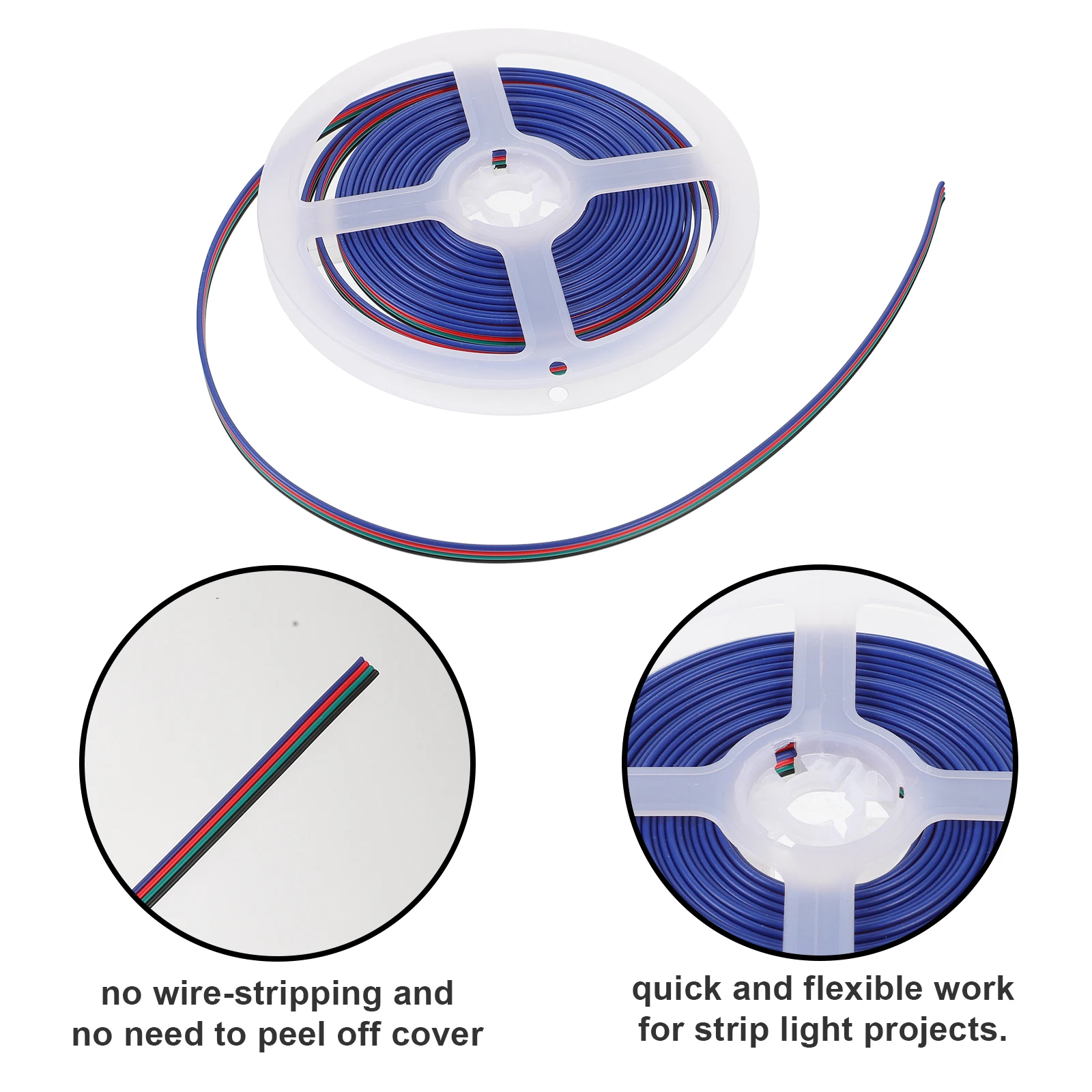 

10 Pcs RGB Connector Light Strip Adapter Lights LED 4 Pin for Connectors Various