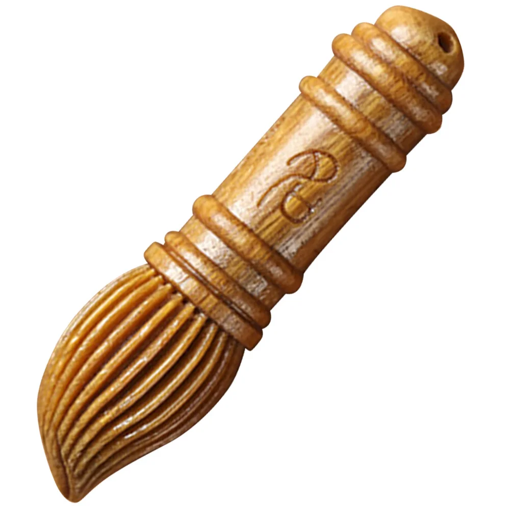 

Деревянная ручка-кисть из сандалового дерева, подвеска на удачу, брелок, подвеска, маленький деревянный декор, благословение, подарок, маленькая ручка-кисть, подвеска