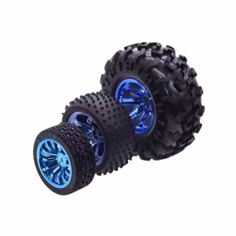 65/85/130mm Rubber Tire Hexagonal Holes Fixed Smart Car Robot Wheels Large Friction