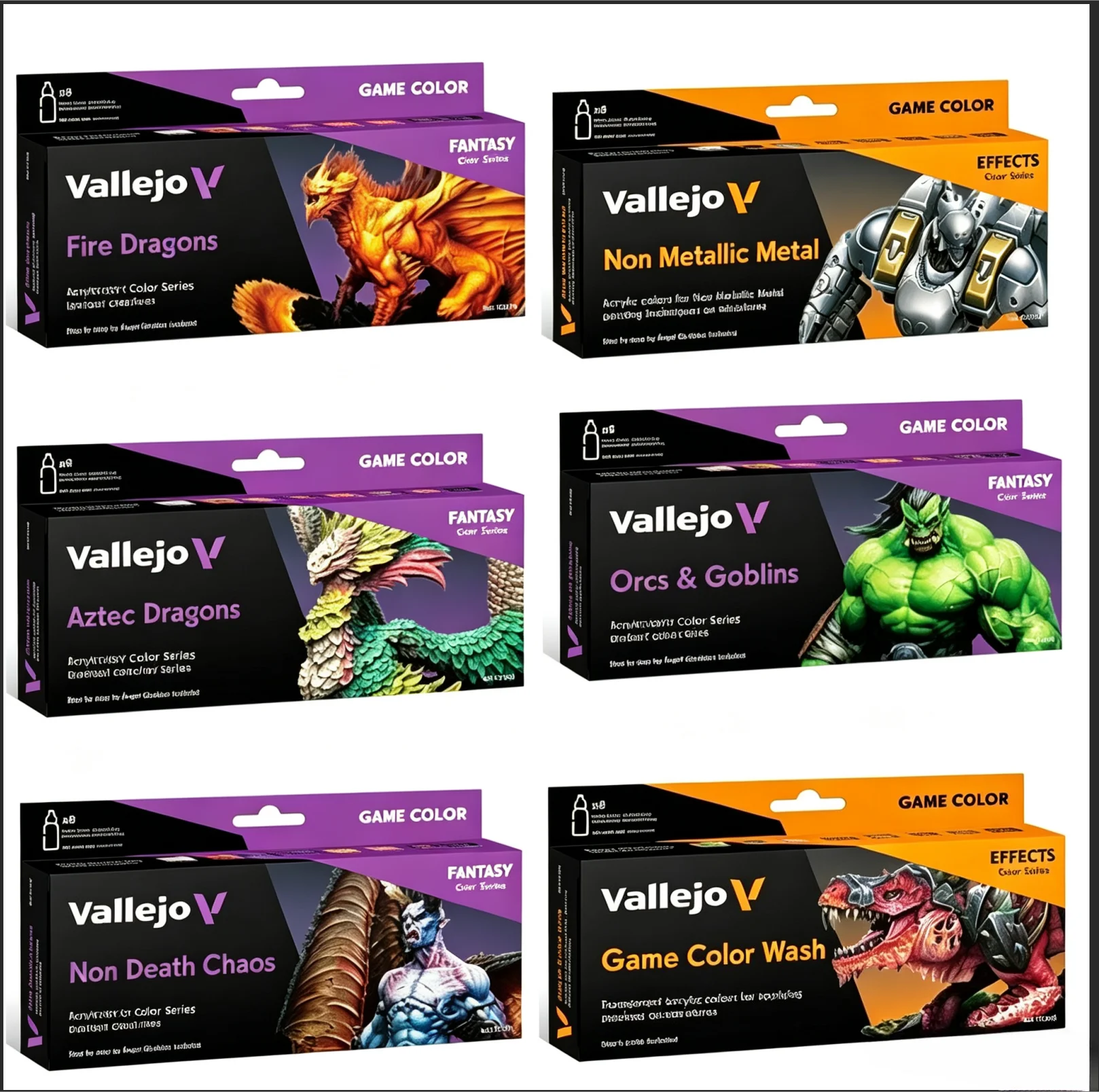 Spani AV Vallejo Model Ekologiczny Zestaw Farb Akrylowych na Bazie Wody 8 * 17ml Zestaw Akrylowy Bezmetallowy/Do Malowania w Stylu Game Color Wash — zdjęcie produktu 6