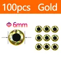 100 Piezas de Oro de 6 mm