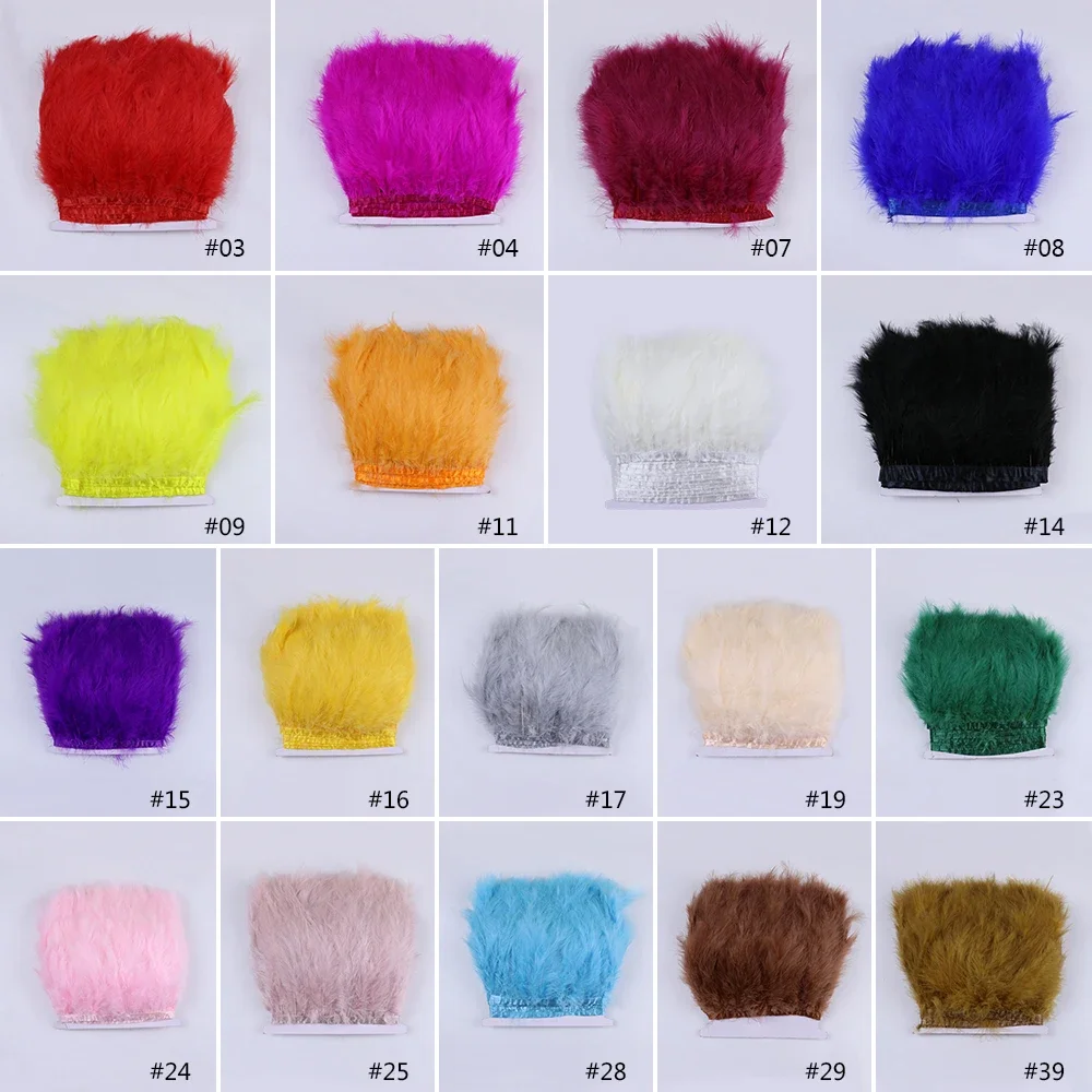 1 Meter Fluffy Turkey Marabou Feathers Trim Ribbon 10-15cm for Wedding Clothing Party Dress Decoration Accessories Sewing Plumes