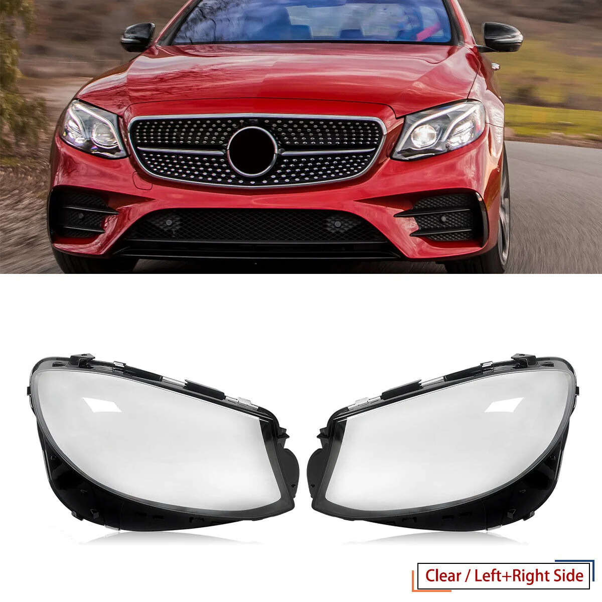 Left Car Headlight Lens Cover Head Light Lamp Shade Shell Lens Lampshade for Mercedes Benz W213 E-Class