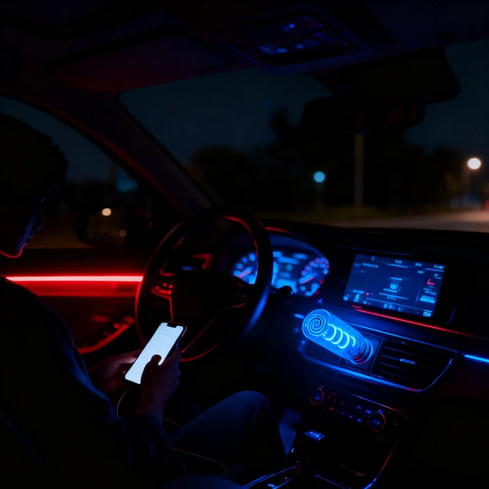 سيارة الداخلية مصباح لتهيئة الجو 5 فولت USB LED دوامة خيوط اللمس يعتم لمبة 1 واط ليلة ضوء التخييم المتوهجة إضاءة ديكوريّة