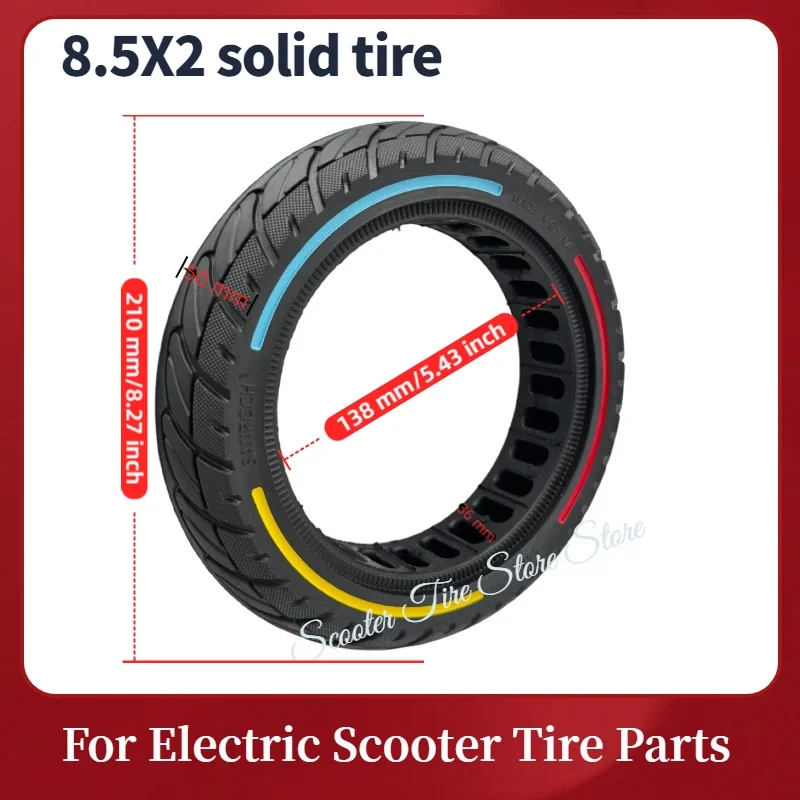 

8.5x2 Solid Tire for 8.5Inch M365 Pro Pro2 XM 3 1s Electric Scooter Anti-Shock Wear Resistant Rubber Tire Electric Scooter