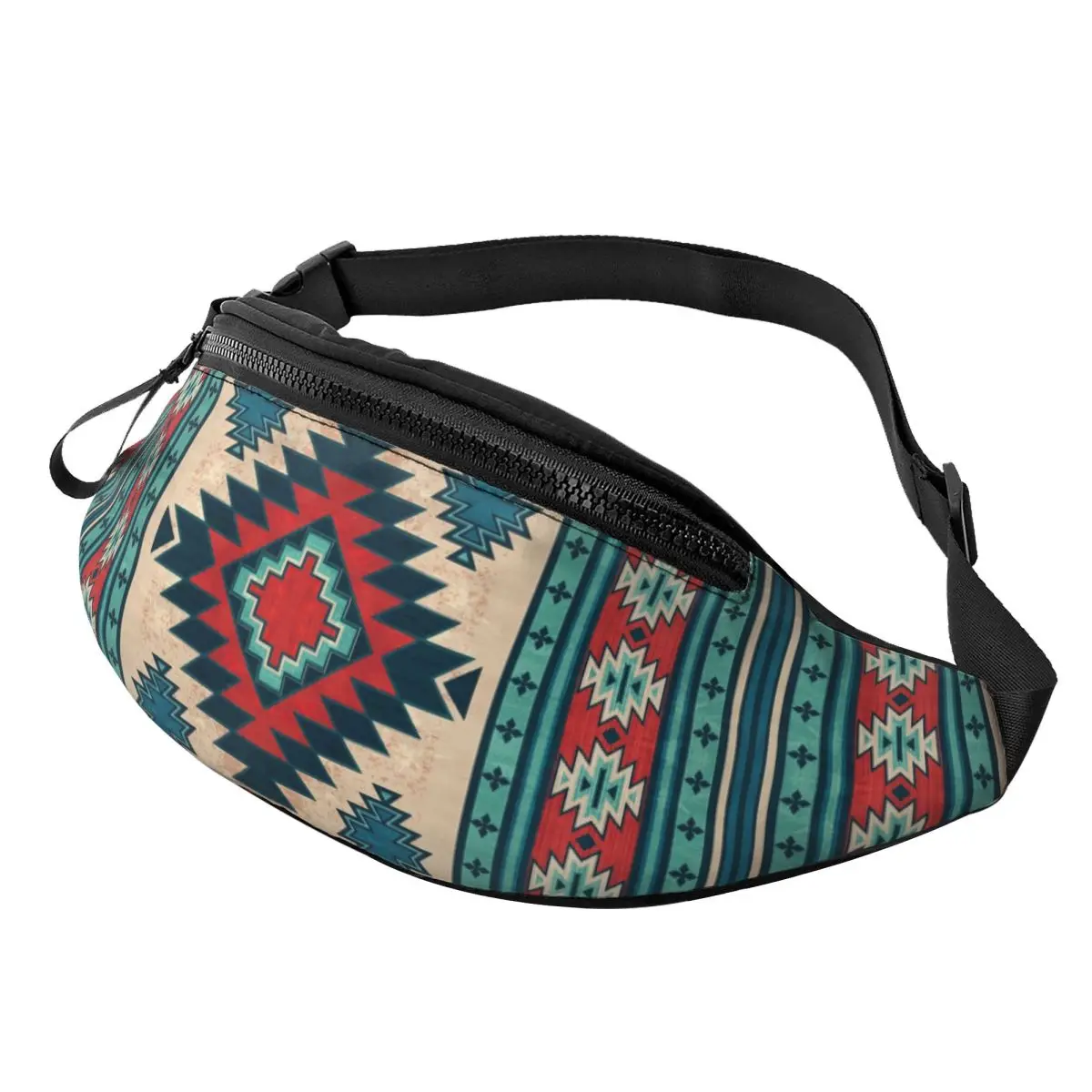 Native Southwest Navajo Mexican Ethnic Aztec Fanny Bag Custom Crossbody Waist Pack Men Women Cycling Camping Phone Money Pouch