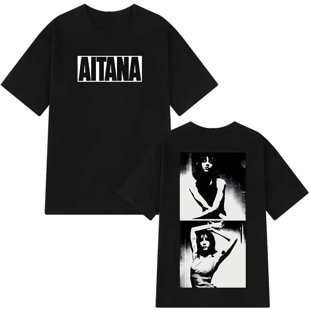

2026 Hot Sale Singer Aitanas Print T-Shirts Men Women Short Sleeve Vintage T Shirt Summer Cotton Fashion Hip-hop Loose T-shirts