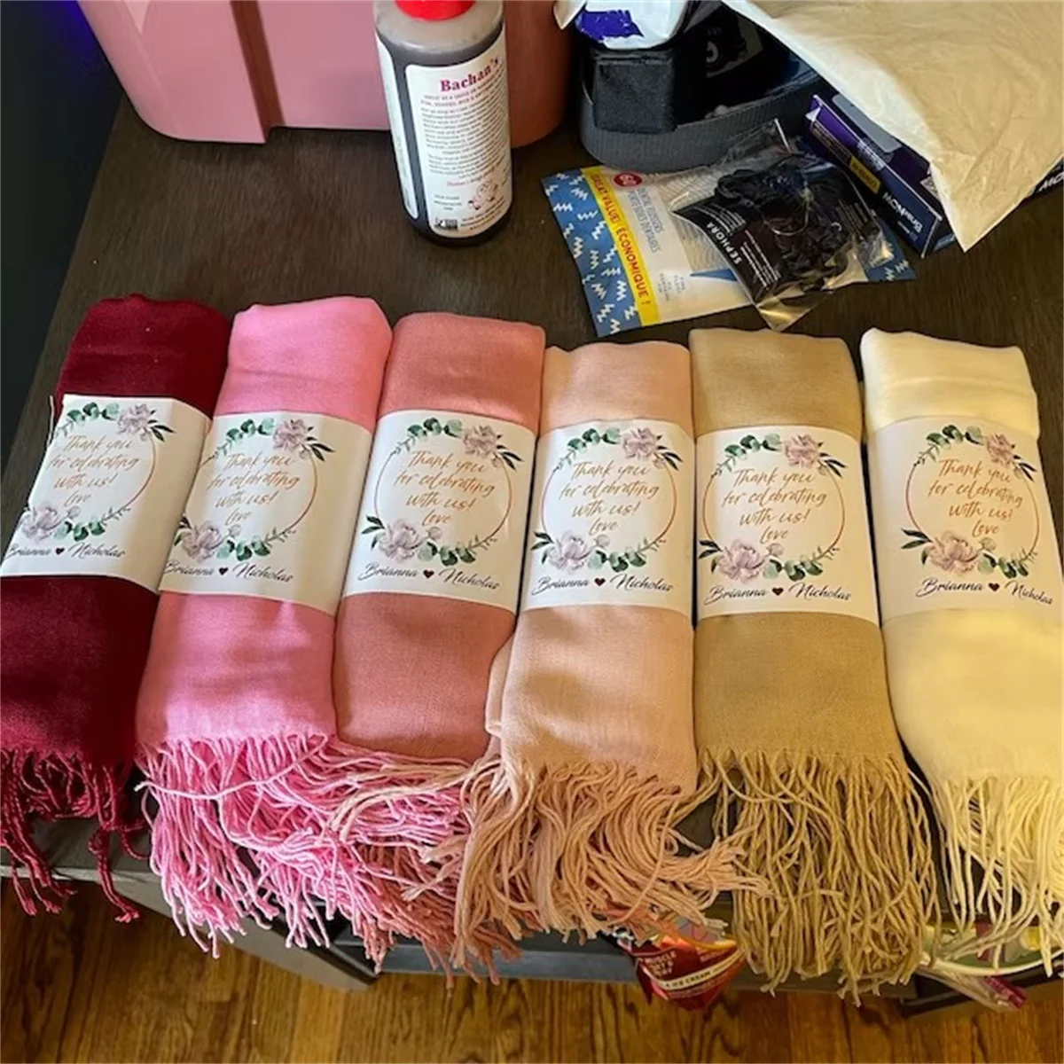 Pashmina Shawls in Various Colors, Pashmina Scarf, Bridesmaid Shawl, Wedding Favors for Guests, Pashminas in Bulk, Bridal Shower