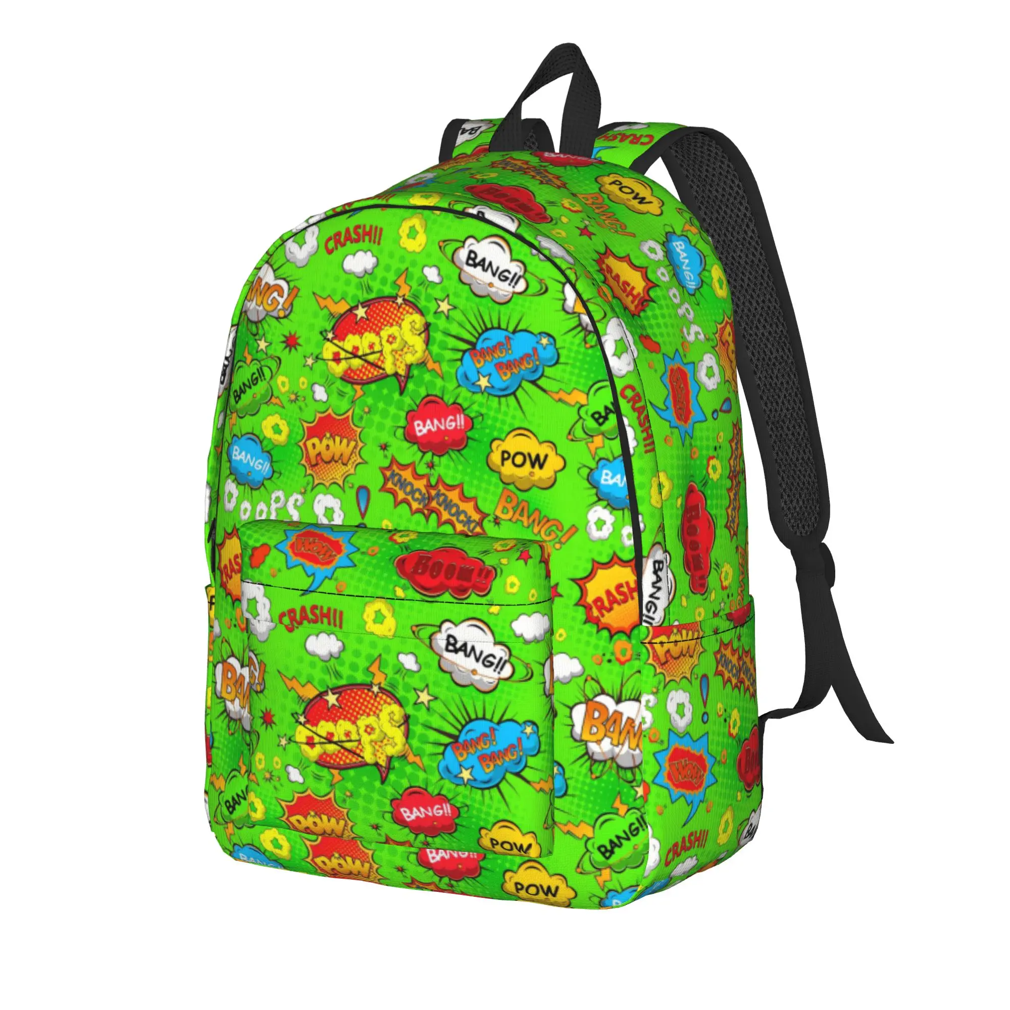 Comic Pop Art    Backpack  Women Polyester Outdoor Backpacks Big Kawaii School Bags Rucksack