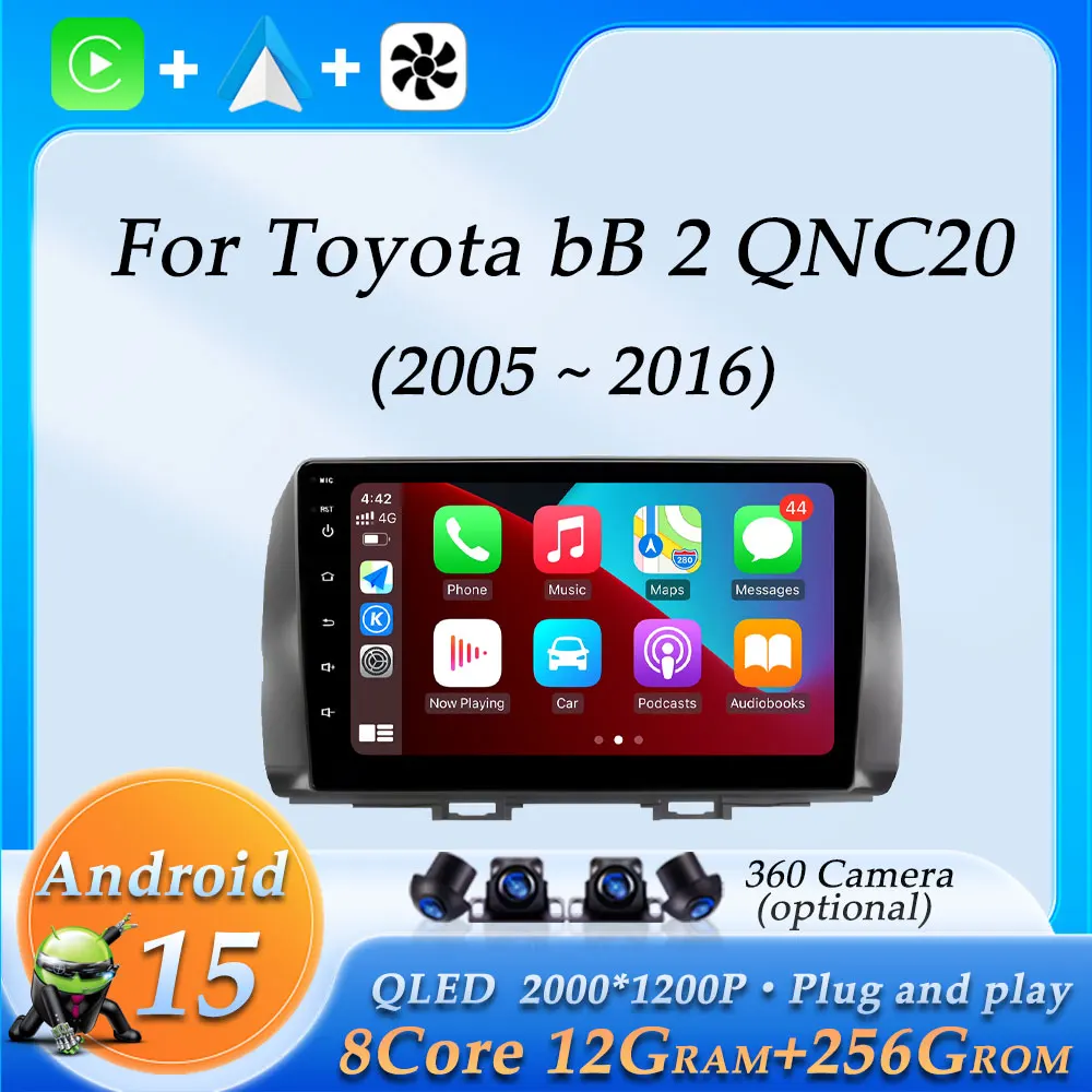 Wireless CarPlay for Toyota bB 2 QNC20 2005 - 2016 Car Radio Video Multimedia Audio Player DSP Stereo GPS Navigation Bluetooth