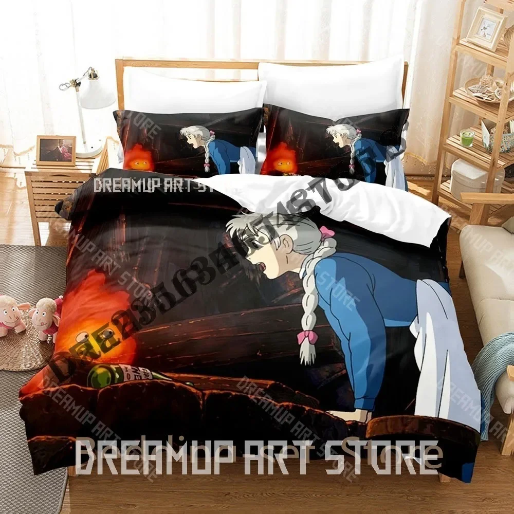 2026 3D Print Love Howl And Sophie Anime Bedding Set Single Twin Full Queen King Size Bed Set Adult Kid Bedroom