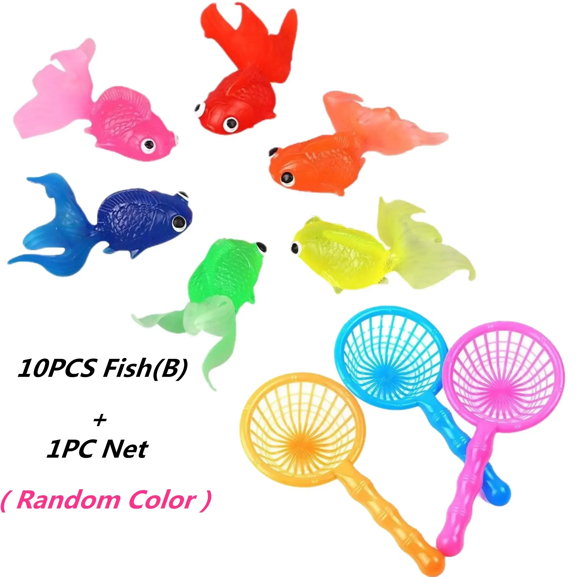 10Pc Cute Rubber Goldfish Bath Toys
