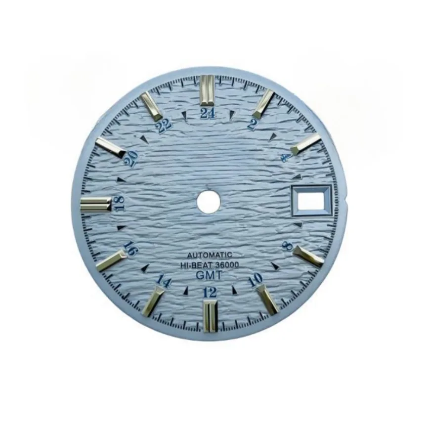 NH34 Dial White Blue Black GS Dial No Luminous for GMT NH34/NH35 Movement Watch MOD Accessories Watch Dial 28.5mm