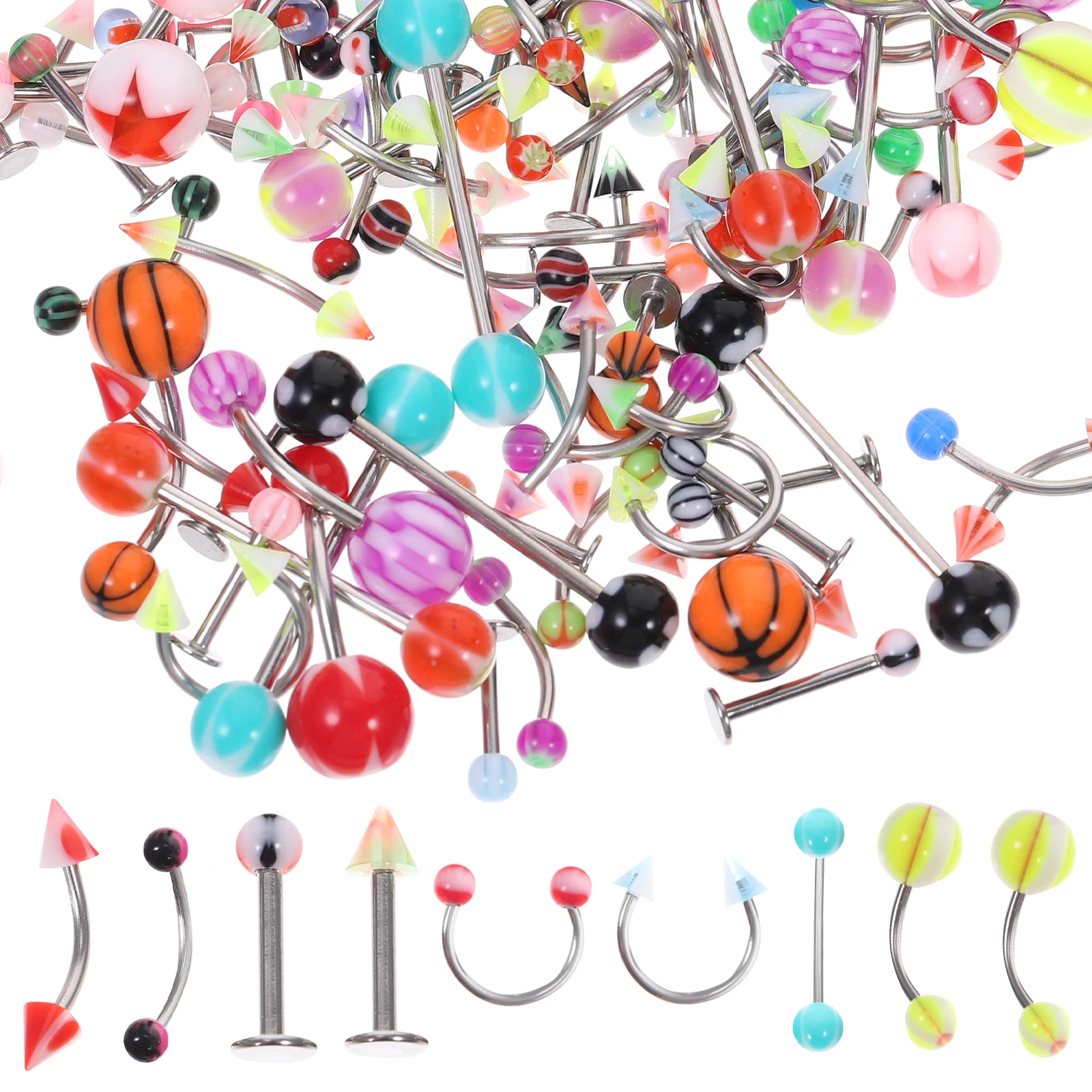 

High Quality Stainless Steel Piercing Kit Navel Tongue Lip Nose Belly Rings Body Decoration Gifts For Him Her