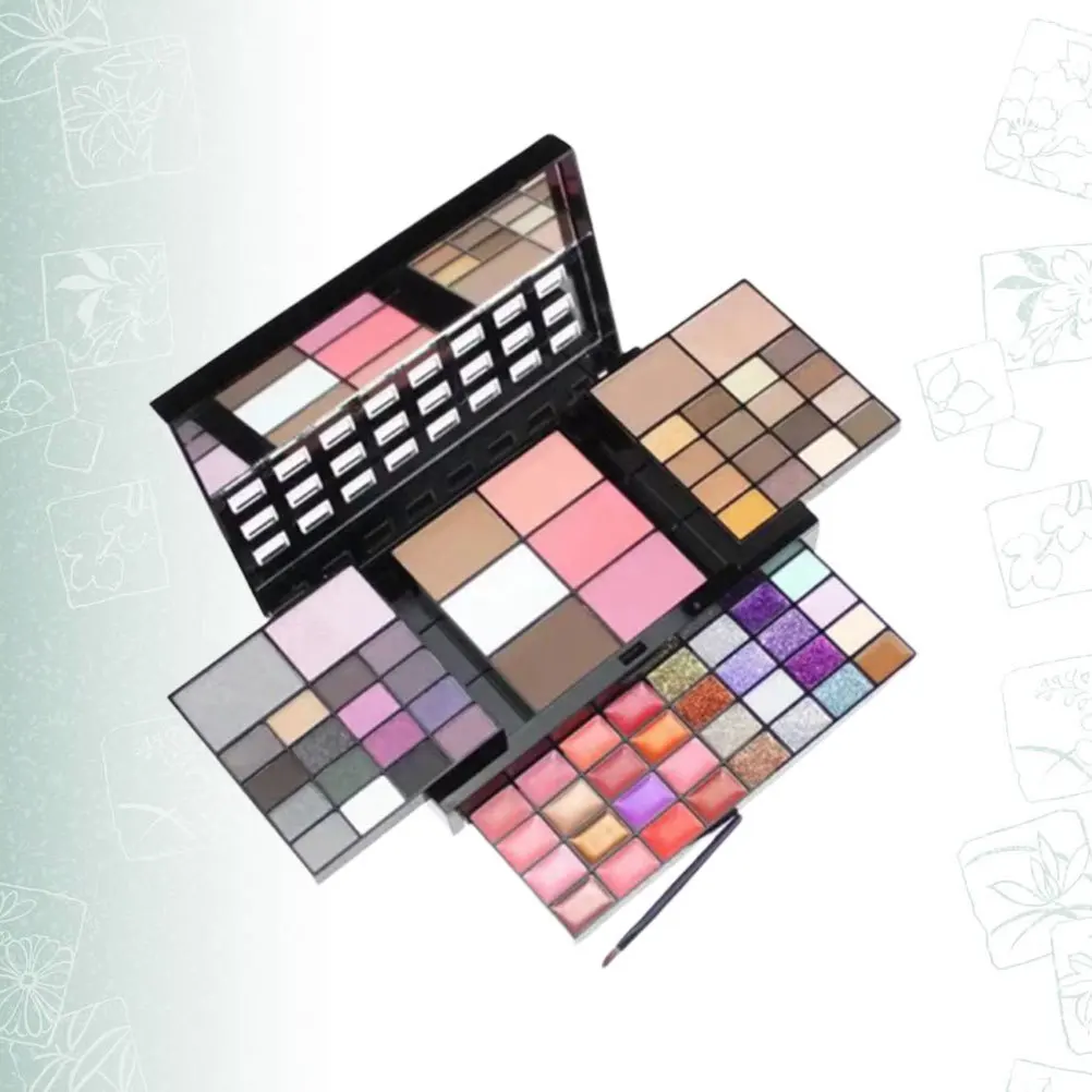 Kit di cosmetici a 74 colori Set di trucco Set di cosmetici per donna Ombretto Lucidalabbra Fard Correttore Set di cosmetici combinato in polvere pressata