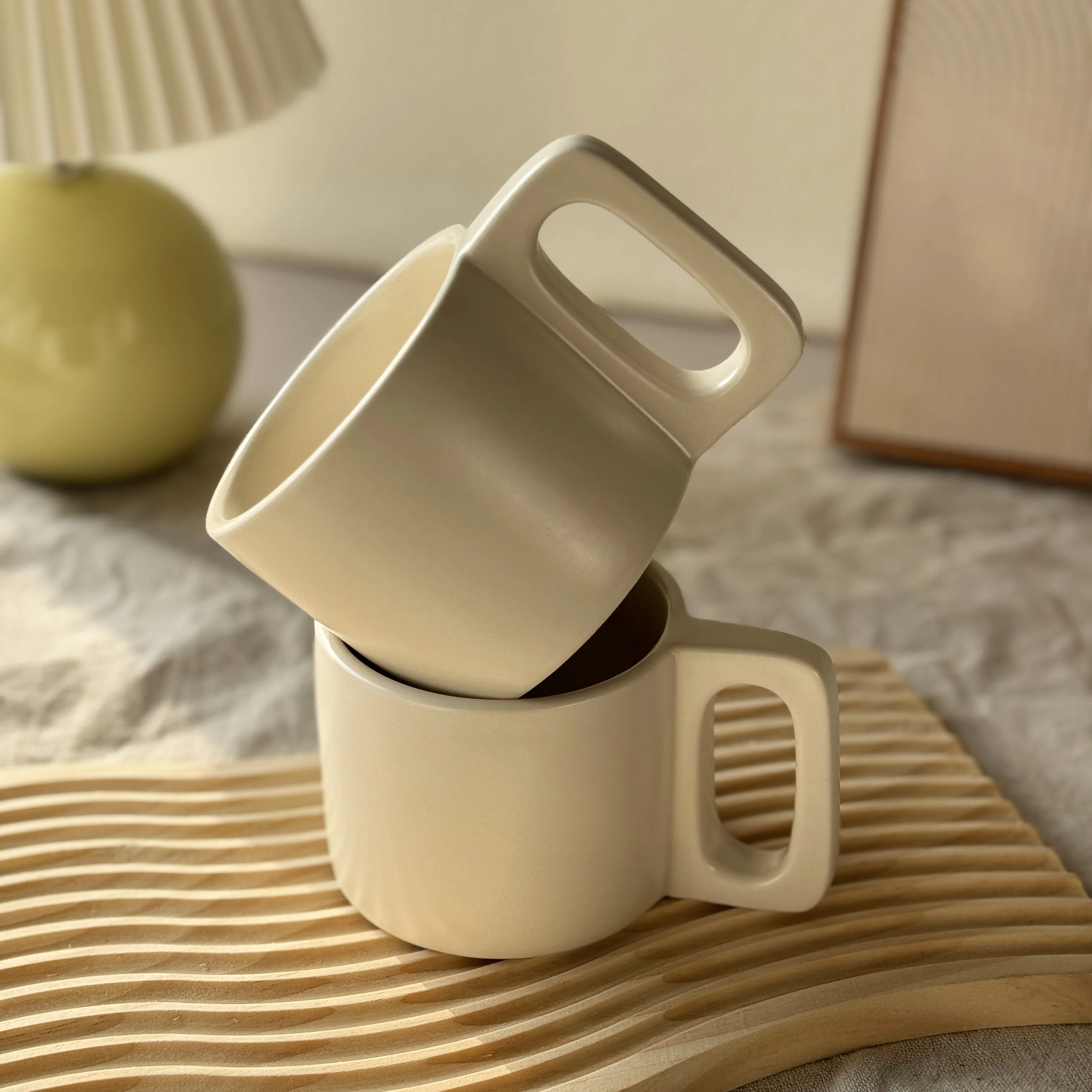 Daily Simple Ceramic Coffee Cup Solid Color High Quality Household Milk Cup Pure Handmade Office Water Latte Mugs