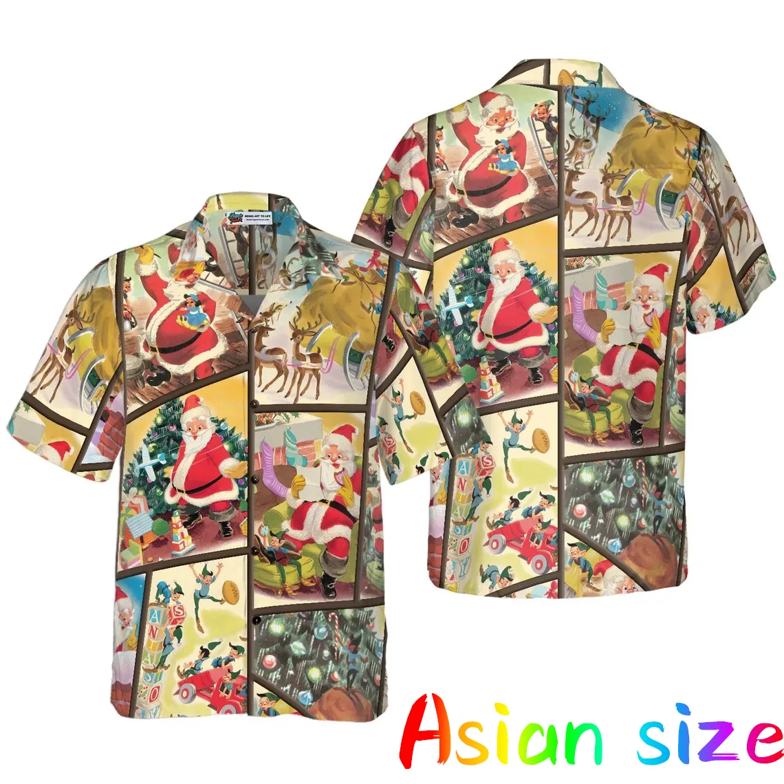 

2025 Autumn Santa Claus Men Hawaiian Shirts 3d Graphic Funny Shirt For Men Plus Size Hawaiian Shirts Party Xmas Children Blouses
