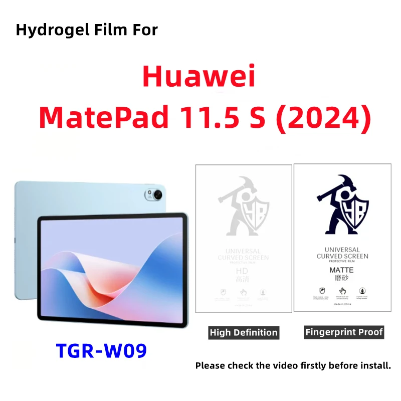 2pcs HD Tablets Hydrogel Film For Huawei MatePad 11.5 S (2024) Matte Screen Protector For Huawei MatePad 11.5 S 2024  TGR-W09