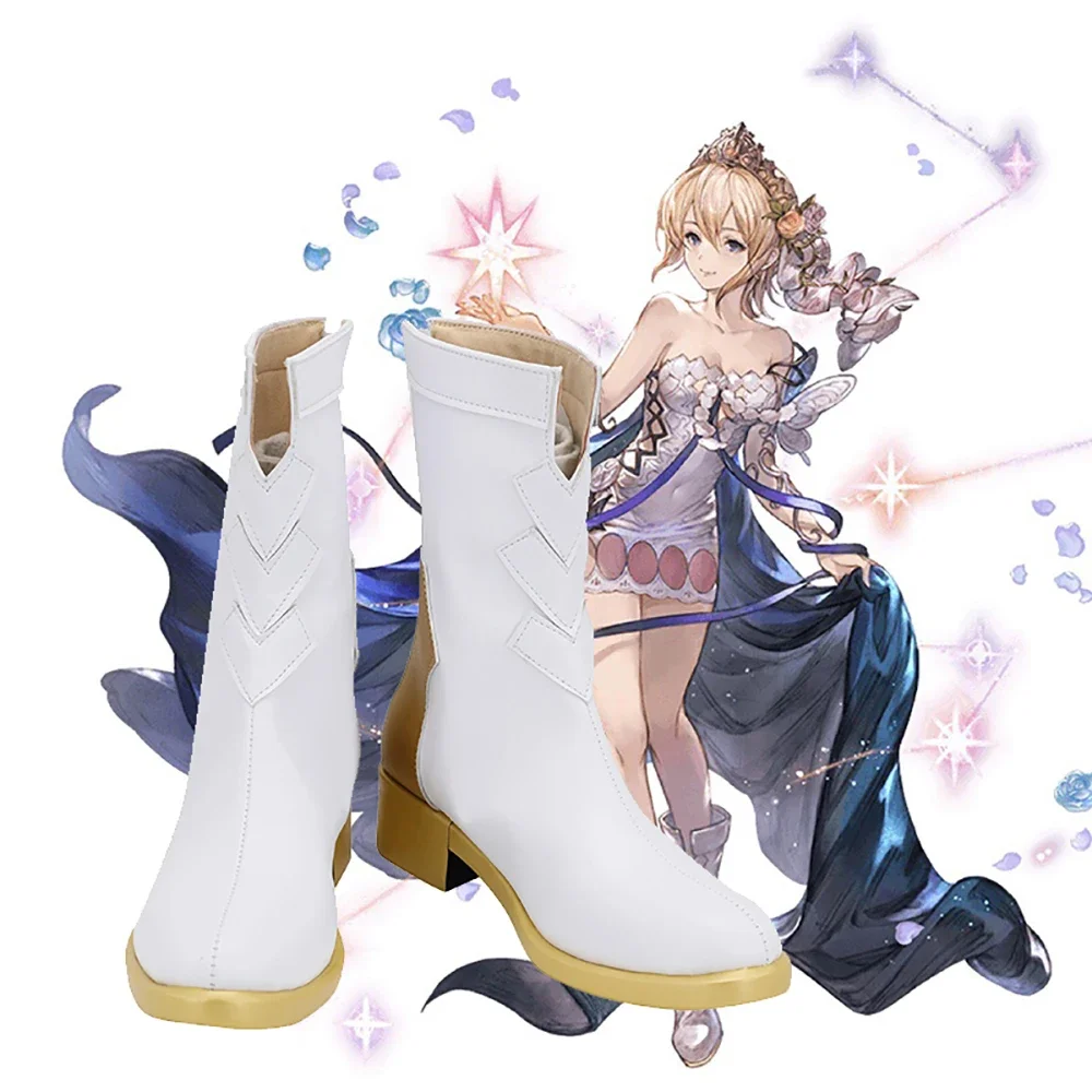 Granblue Fantasy Europa Cosplay Boots Customized Black Shoes for Halloween Comic-con Cosplay