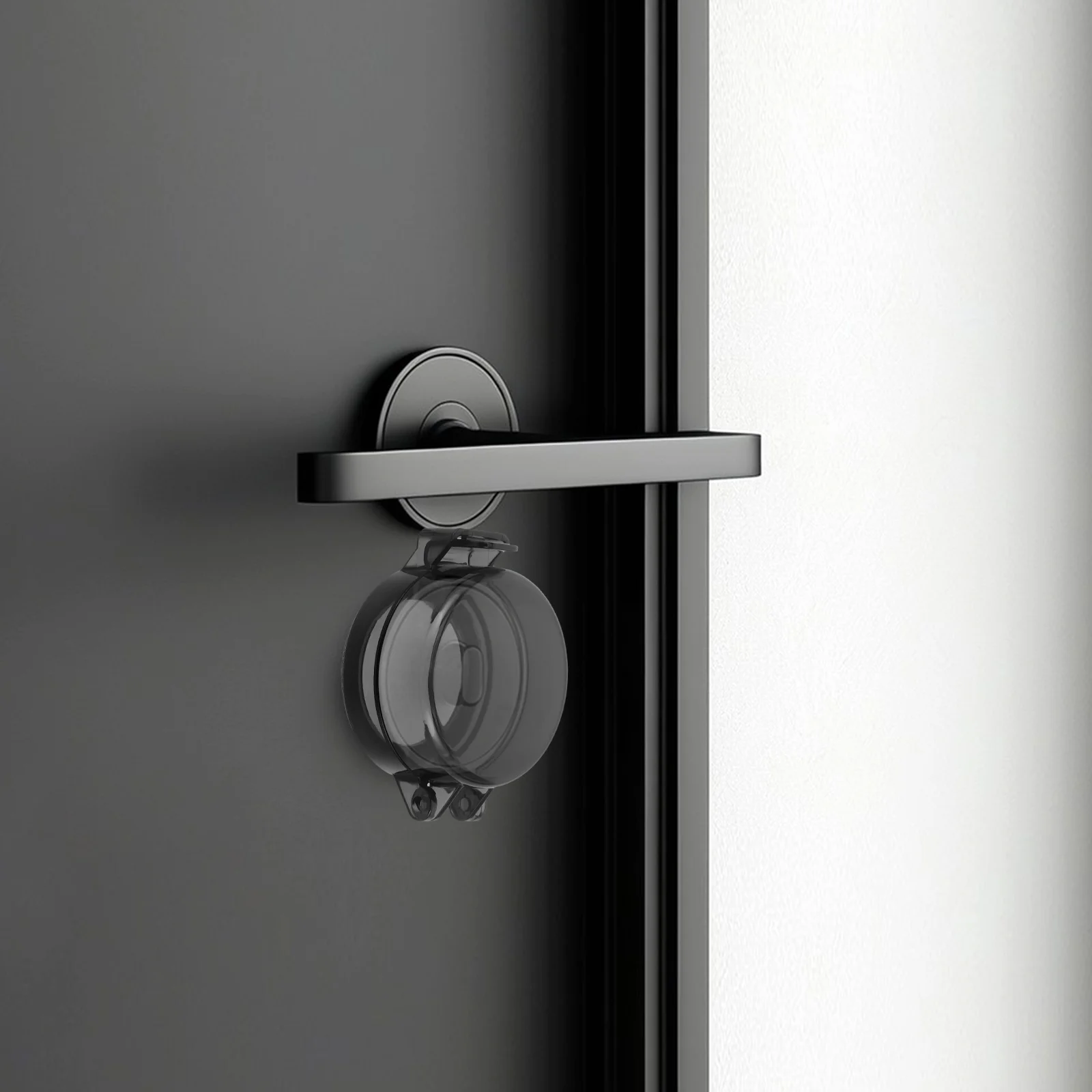 4 szt. Osłona na klamkę bezpieczeństwa, czarna, przezroczysta, ochronna na klamkę do zamka elektronicznego, bezkluczykowego, cyfrowego zamka zatrzaskowego