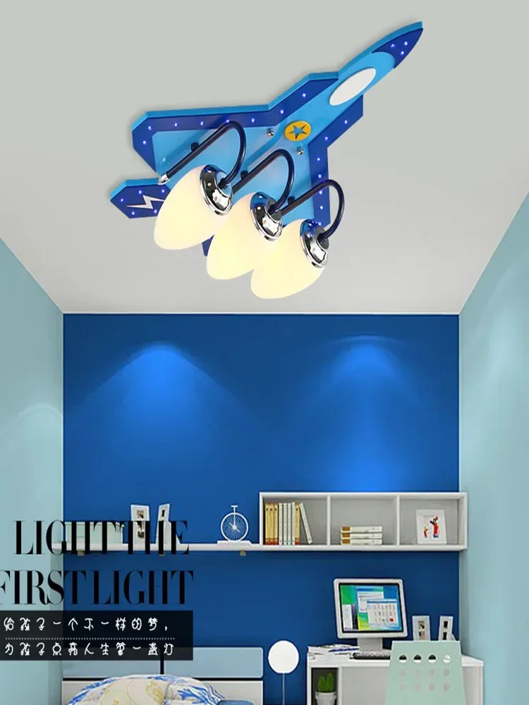 Creative children's room lamp bedroom lamp cartoon airplane baby boy Kindergarten room ceiling lighting eye