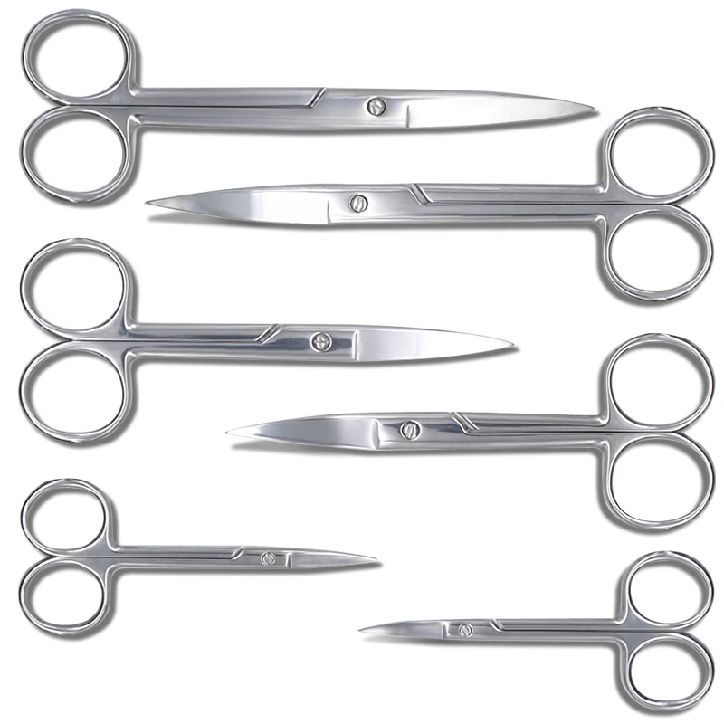 

1 шт., стоматологические хирургические ножницы из нержавеющей стали, офтальмологические ножницы, прямые изогнутые медицинские инструменты, стоматологический инструмент 10/14/16 см