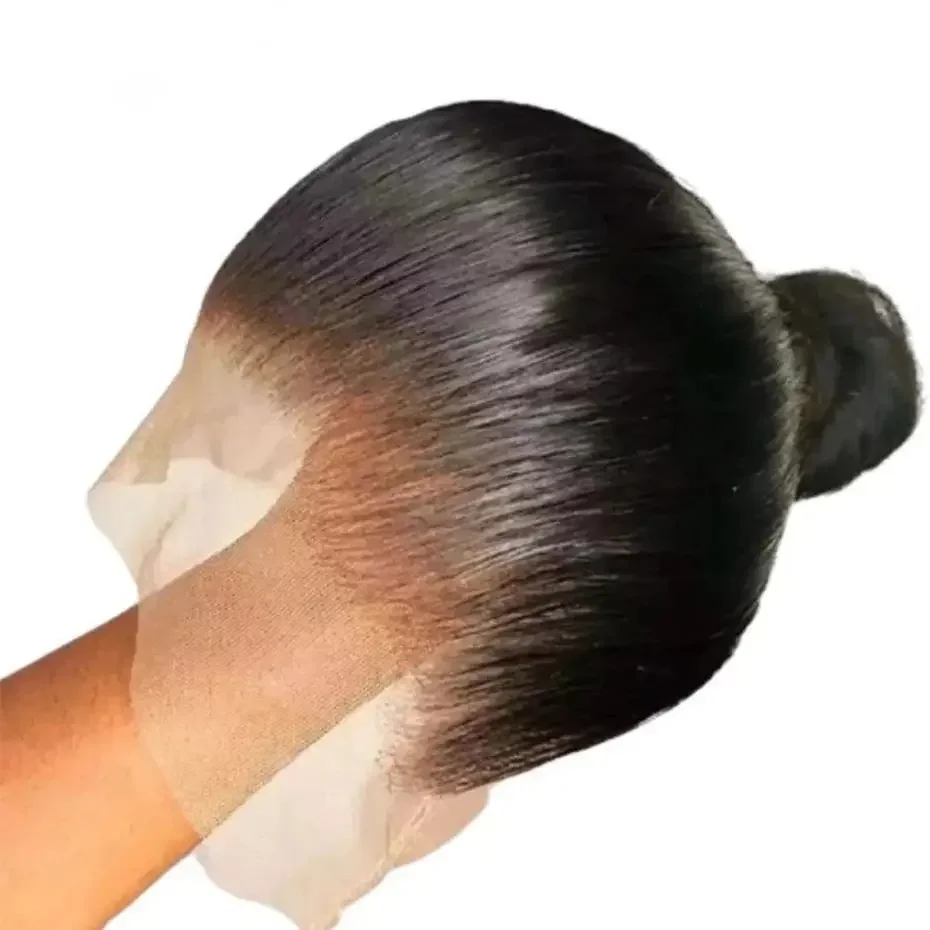

36 38 Inch 13x6 HD Transparent Bone Straight Lace Frontal Wigs 5x5 Glueless Wear and Go Human Hair Wig 180 Density for Women
