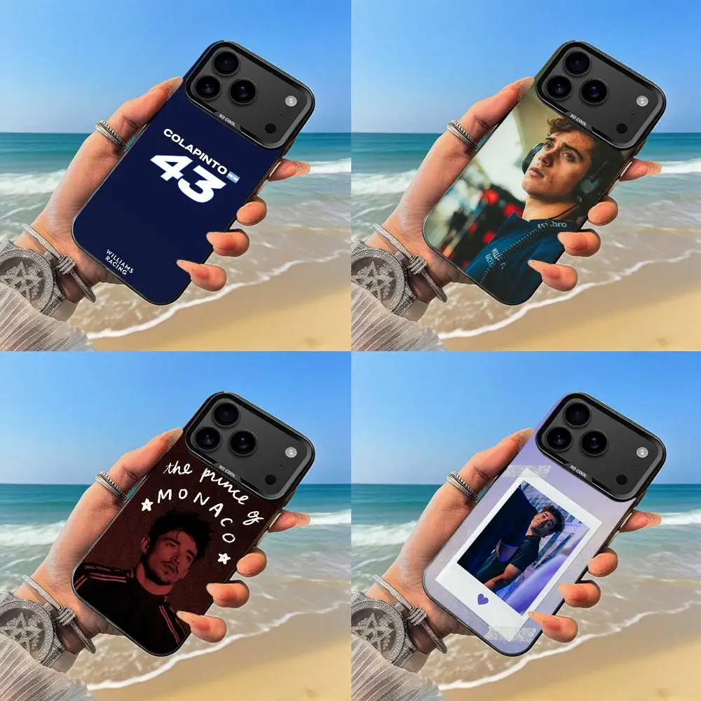 F-F1 F-Franco-s 43 C-Colapinto حافظة هاتف سوداء لهاتف iPhone17,16,15,14,13,12,Pro,Max,Plus,E,SE4,Air,Mini