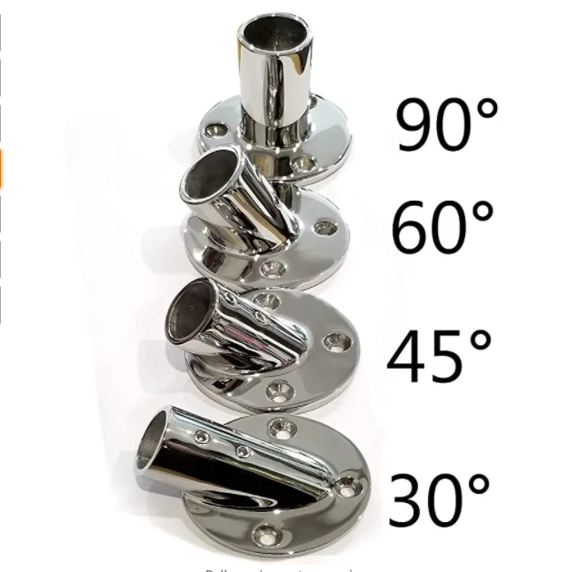 22mm/25mm Tube Pipe Marine 316 Stainless Steel Deck Handrail Rail Fitting Stanchion Round Base Mount Boat Accessories