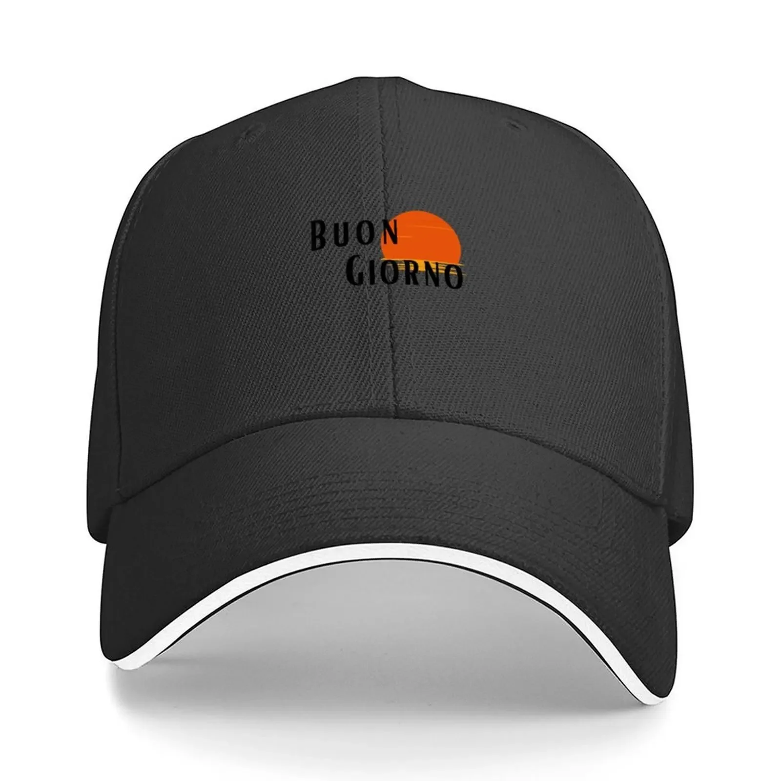 Gorra de béisbol y golf con diseño de anime, para montañismo, ropa de golf, gorra de playa para mujer, outlet 2025, para hombre, con texto 'Buongiorno' en italiano.